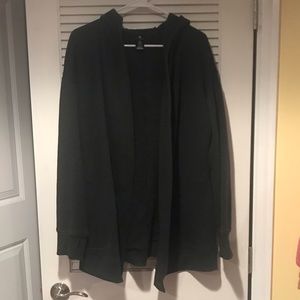 Dark gray athletic sweatshirt cardigan